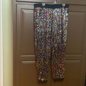 Multi-color sequin joggers